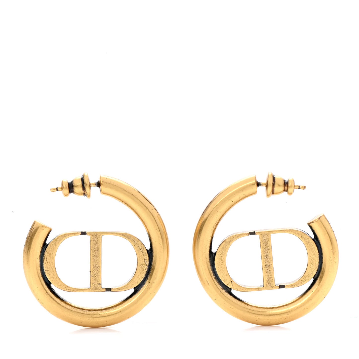 Metal 30 Montaigne Hoop Earrings Aged Gold