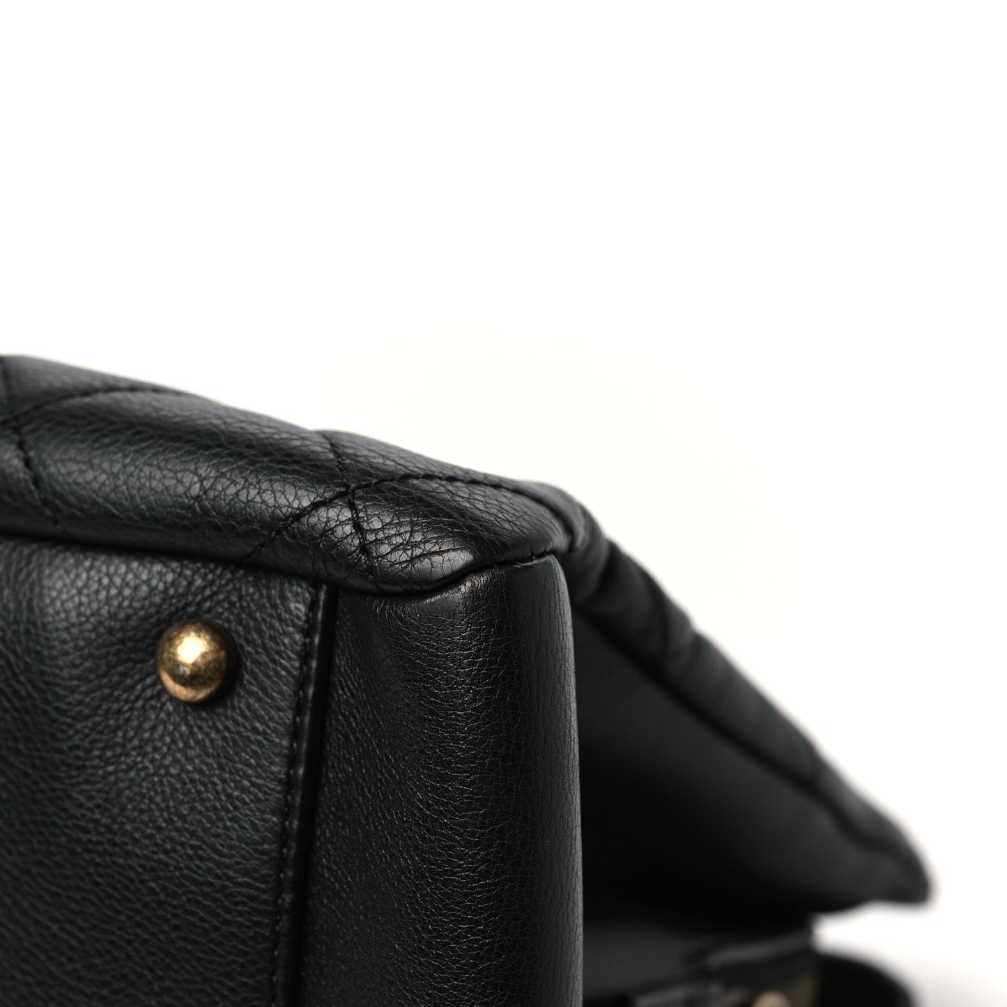 Calfskin Quilted Small CC Crown Tote Black