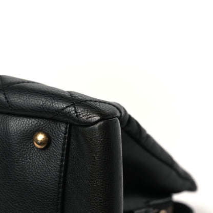 Chanel Calfskin Quilted Small CC Crown Tote Black 12 of 13