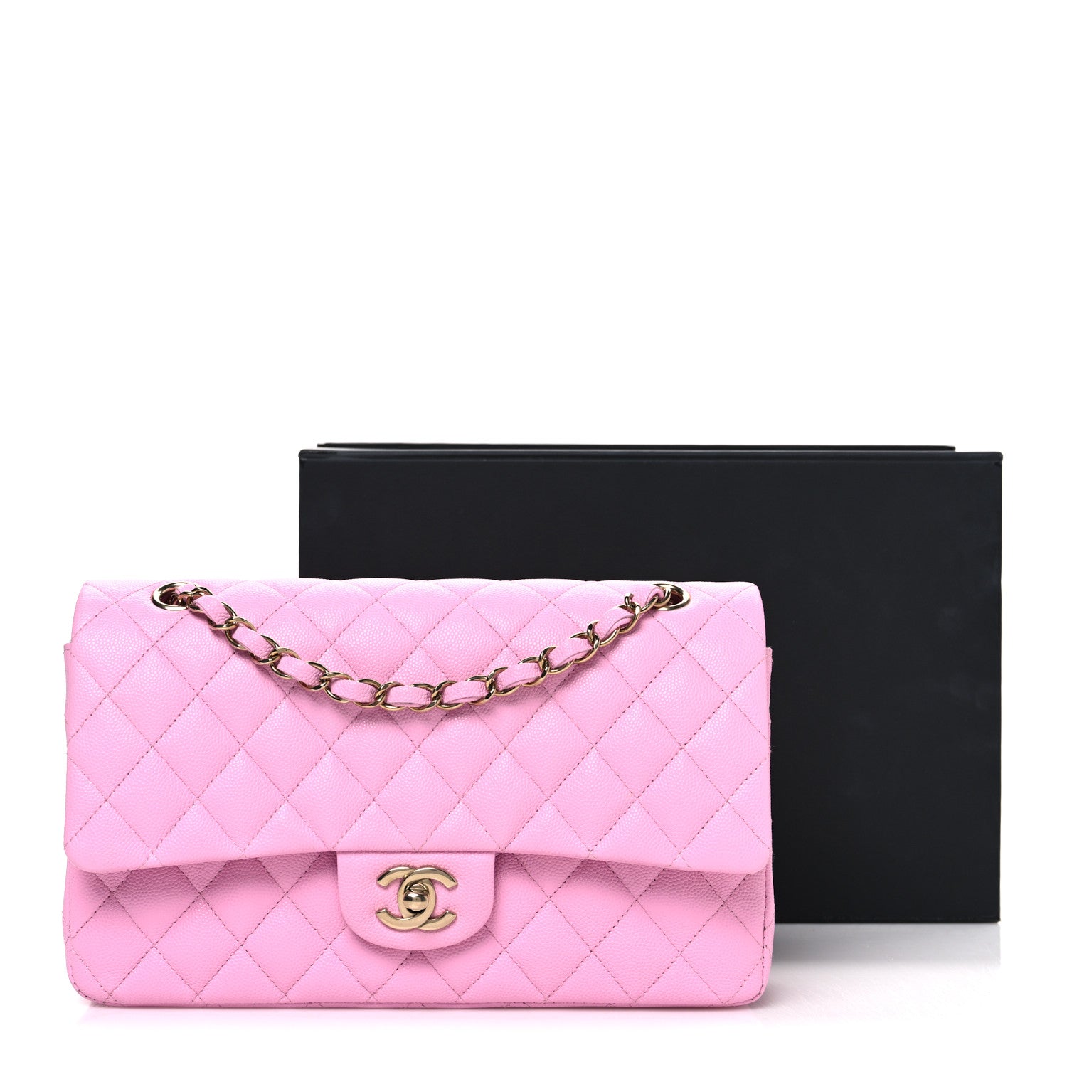 Chanel Caviar Quilted Medium Double Flap Pink 11 of 11