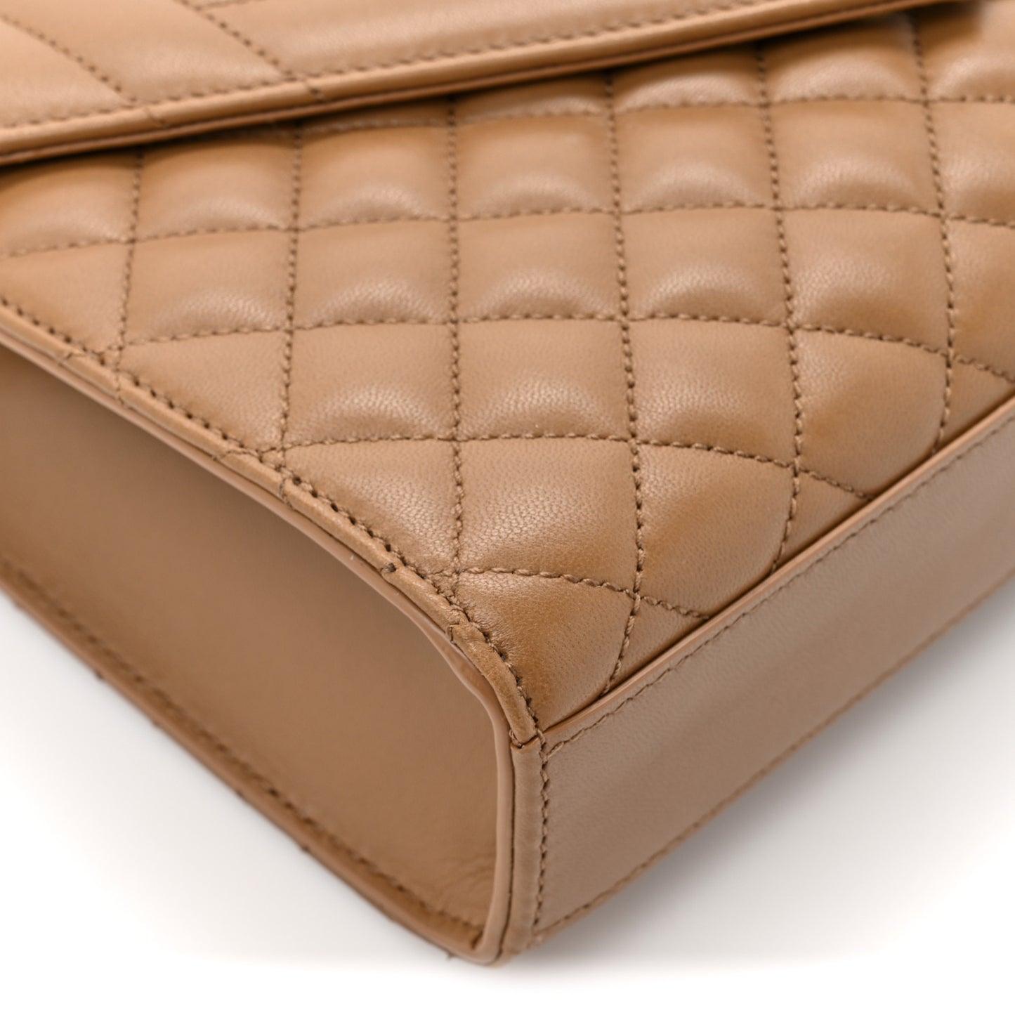 Lambskin Mixed Matelasse Triquilt Medium Monogram Satchel Dark Cork