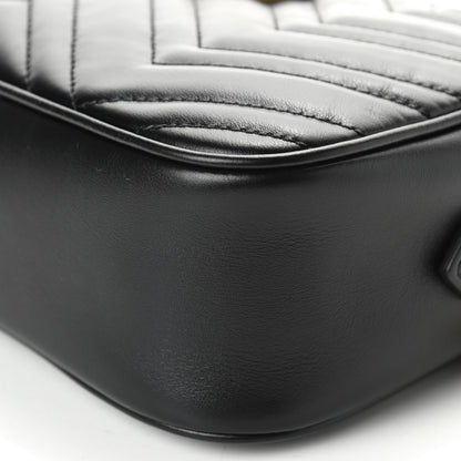Gucci Calfskin Matelasse Small GG Marmont Chain Shoulder Bag Black 7 of 9