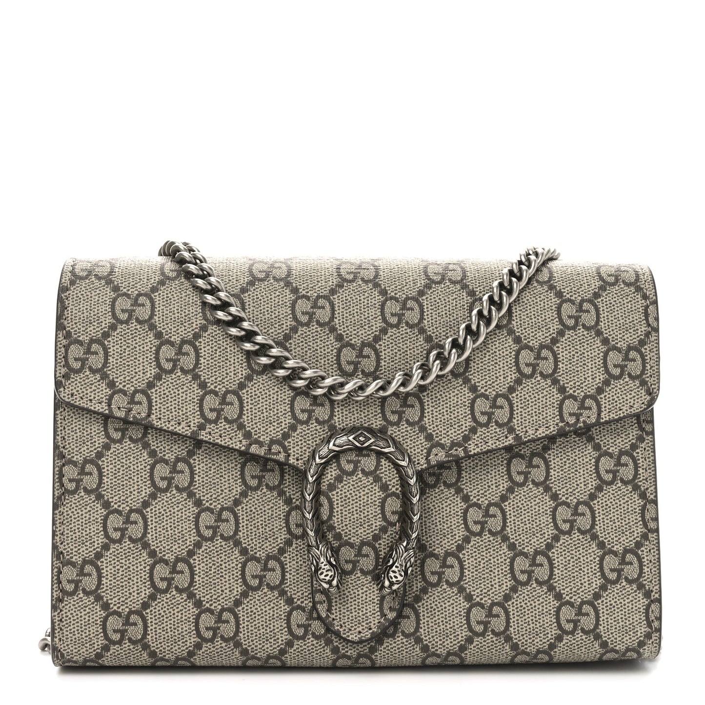 GG Supreme Monogram Mini Dionysus Chain Wallet Beige Taupe