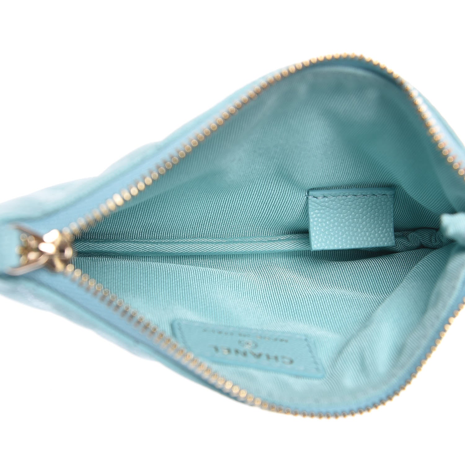 Chanel Caviar Quilted Small Cosmetic Case Light Blue 5 of 8