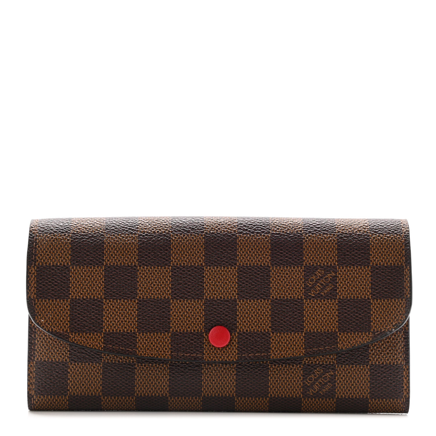 Louis Vuitton Damier Ebene Emilie Wallet Red 1 of 7