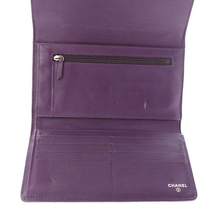 Chanel Patent Calfskin Quilted Large Brilliant Flap Wallet Purple 5 of 14