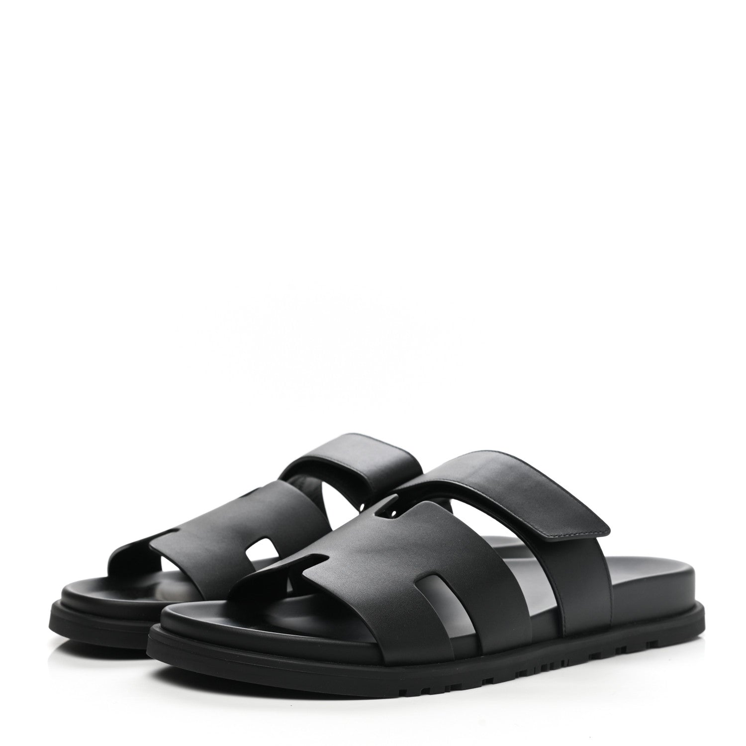 Hermes Calfskin Mens Chypre Sandals 43 Black 3 of 9