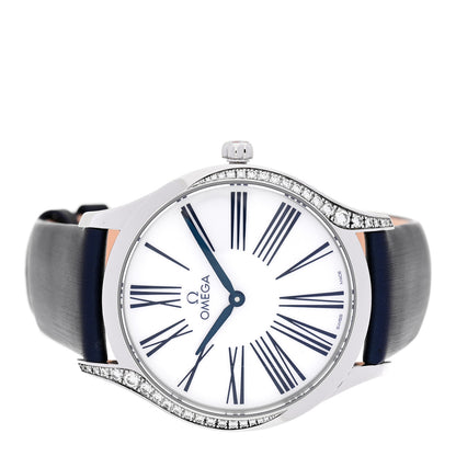 Omega Stainless Steel Satin Diamond Bezel 36mm De Ville Tresor Quartz Watch White 428.17.36.60.04.001 2 of 5