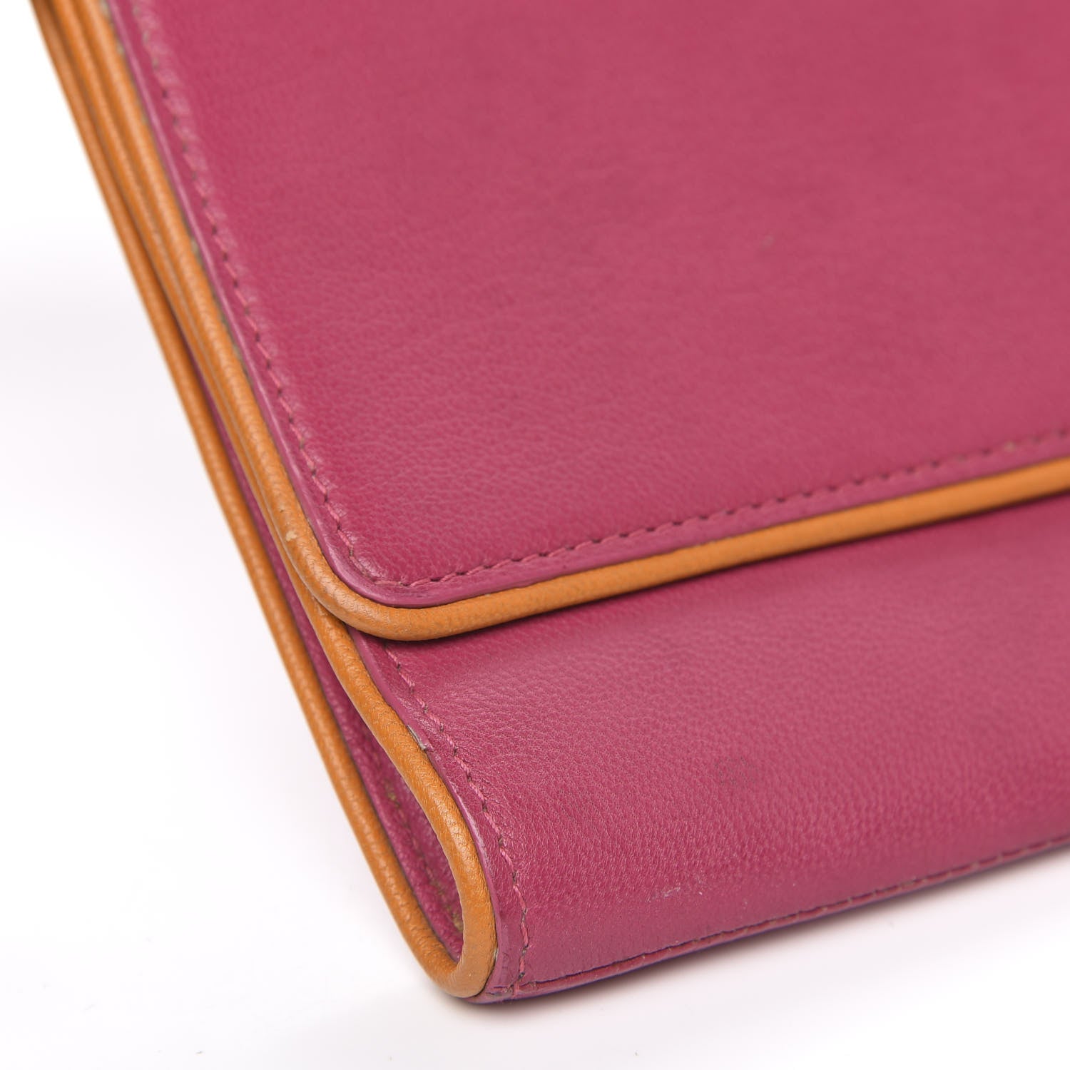 Saint Laurent Goatskin Colorblock Belle De Jour Clutch Fuchsia 9 of 15