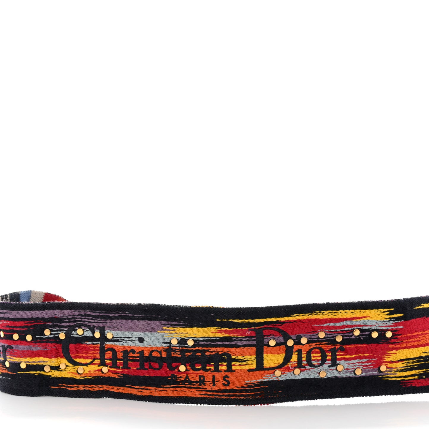 Canvas Embroidered Studded Rainbow J’Adior Shoulder Strap