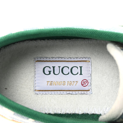 Gucci Cotton GG Monogram Web Womens 1977 Tennis Sneakers 37 Philod Ivory Mystic White 8 of 9