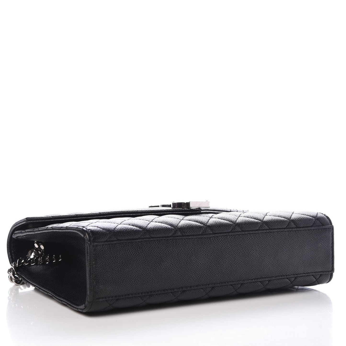Grain De Poudre Textured Mixed Matelasse Triquilt Medium Monogram Satchel Black