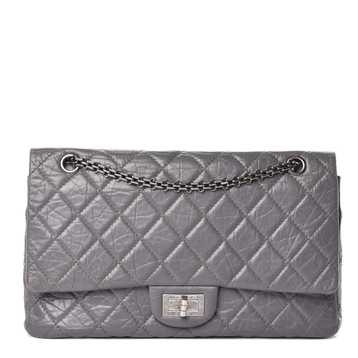 Chanel Aged Calfskin Quilted 2.55 Reissue 227 Flap Grey 1 of 23