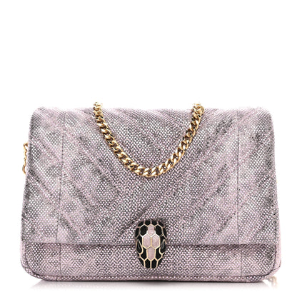Bulgari Metallic Karung Matelasse Mini Serpenti Cabochon Crossbody Rosa Di Francia 1 of 11