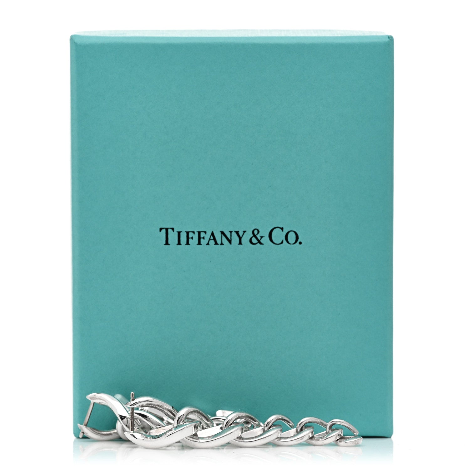 Tiffany Sterling Silver Forge Drop Link Earrings 5 of 5
