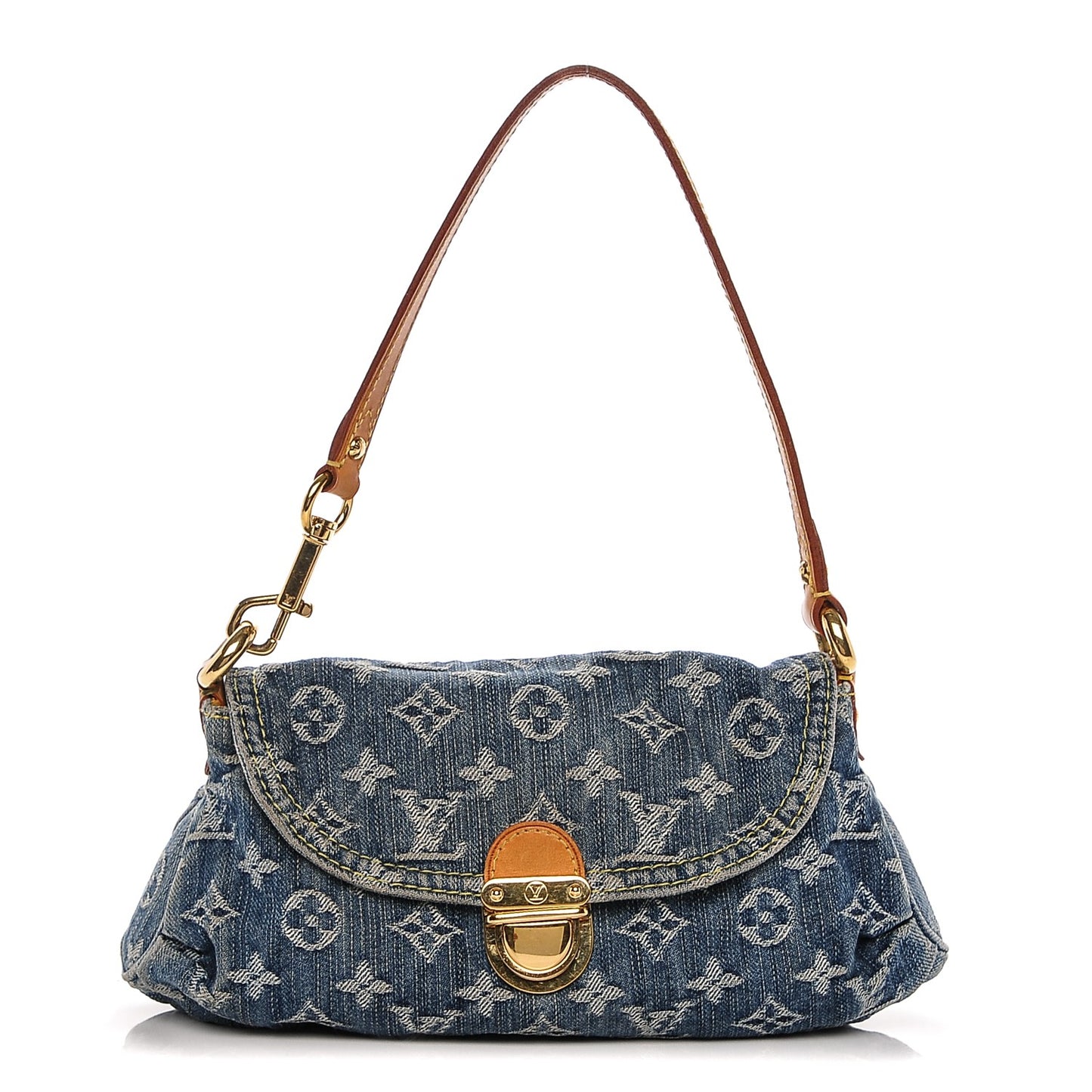 Monogram Denim Mini Pleaty Blue