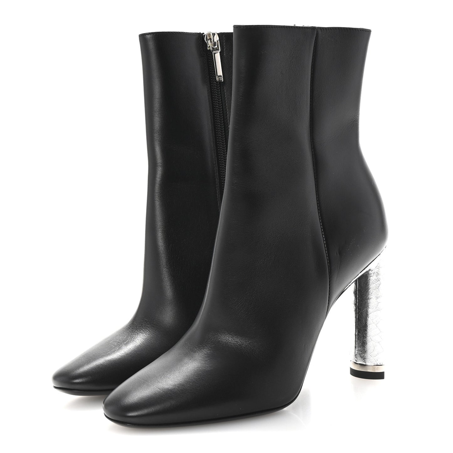 Calfskin Savane Ankle Boots 35 Black