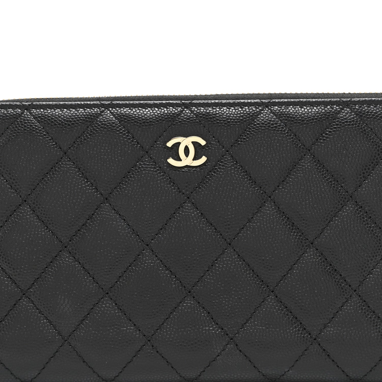 Chanel Caviar Quilted Large Zip Around Organizer Wallet Black 9 of 11