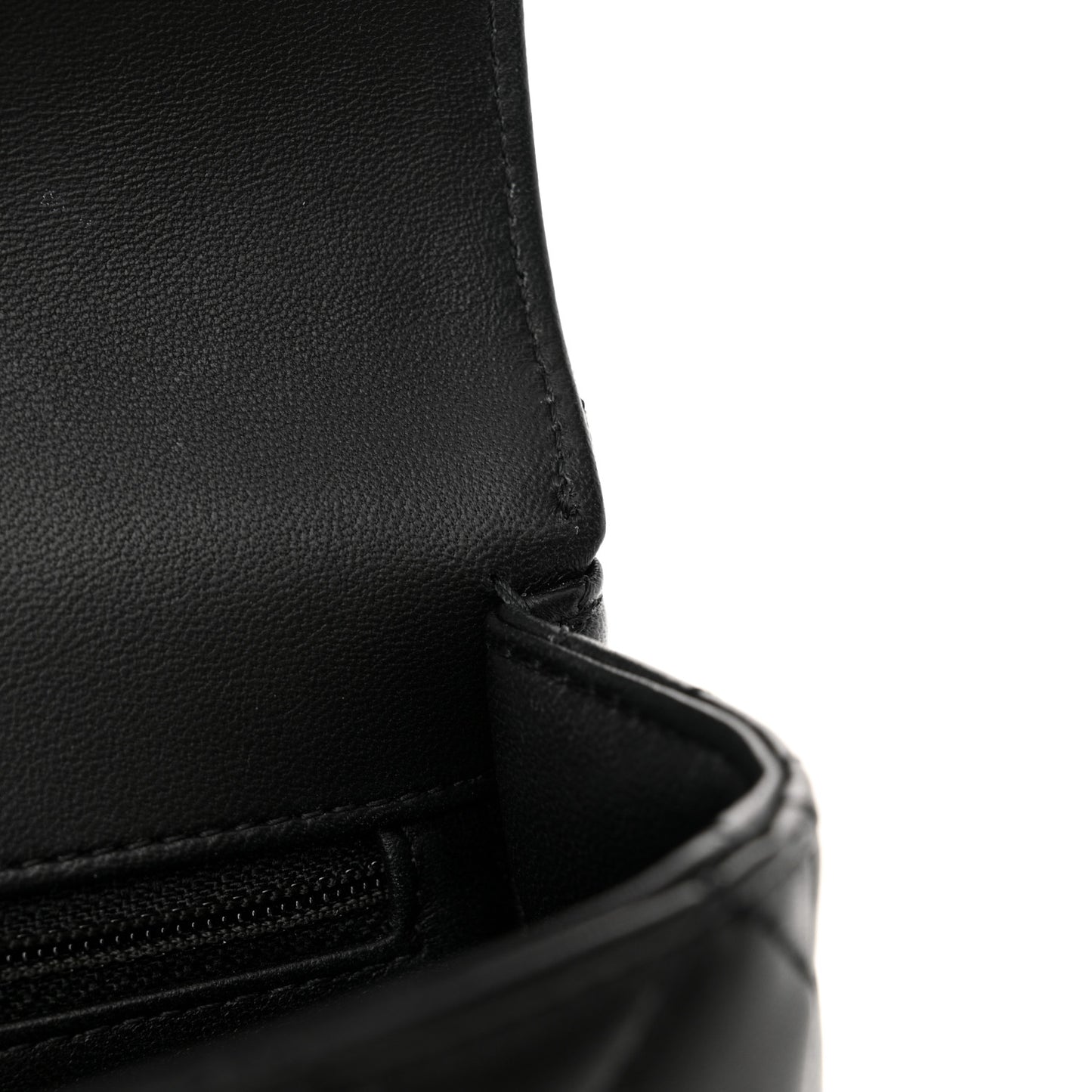 Lambskin Enamel Quilted Mini Flap Black