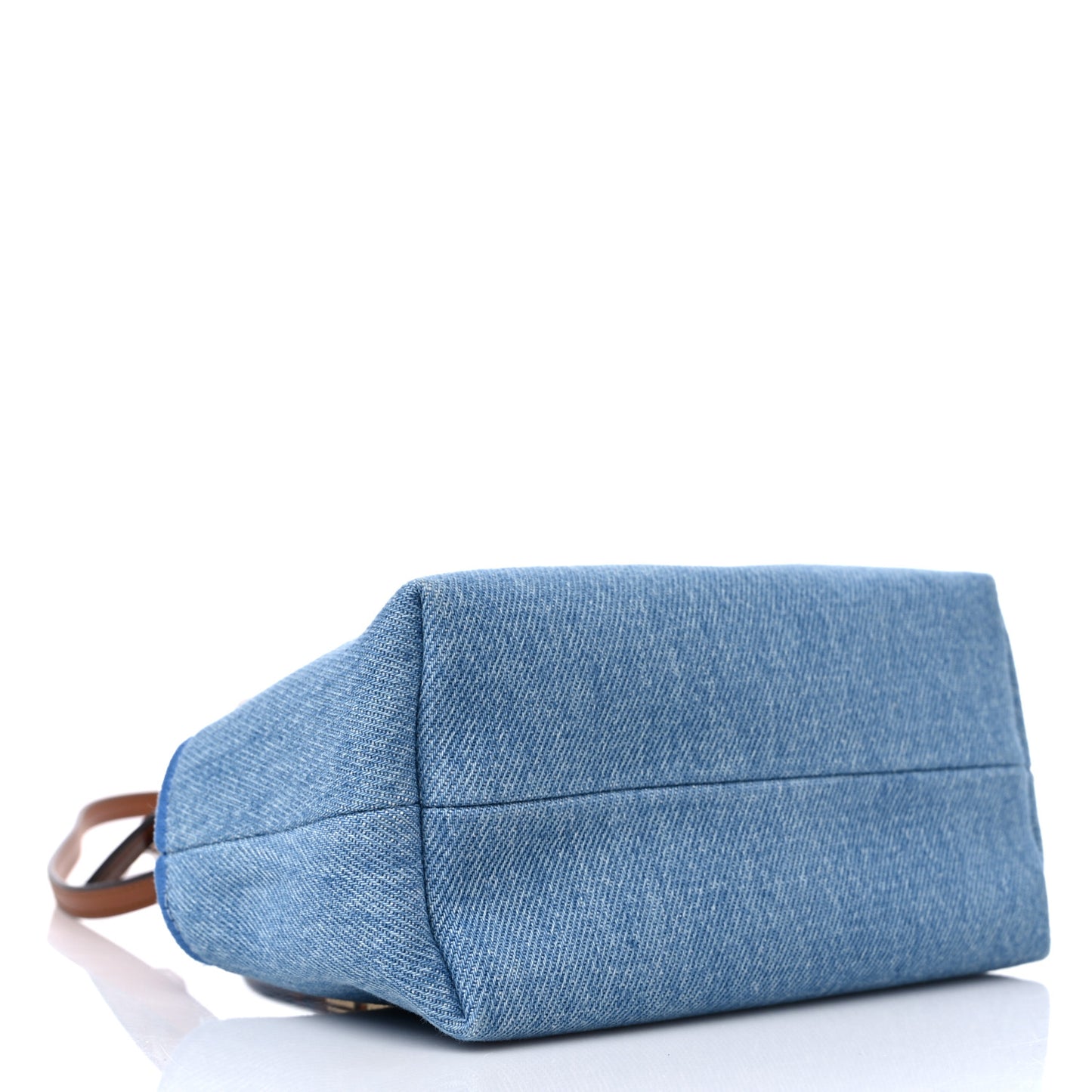 Denim Vitello King Plexiglass Logo Embroidered Mini By The Way Top Handle Boston Bag Denim Cuoio