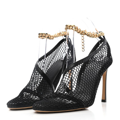 Bottega Veneta Mesh Nappa Chunky Chain Sandals 39.5 Black 3 of 7