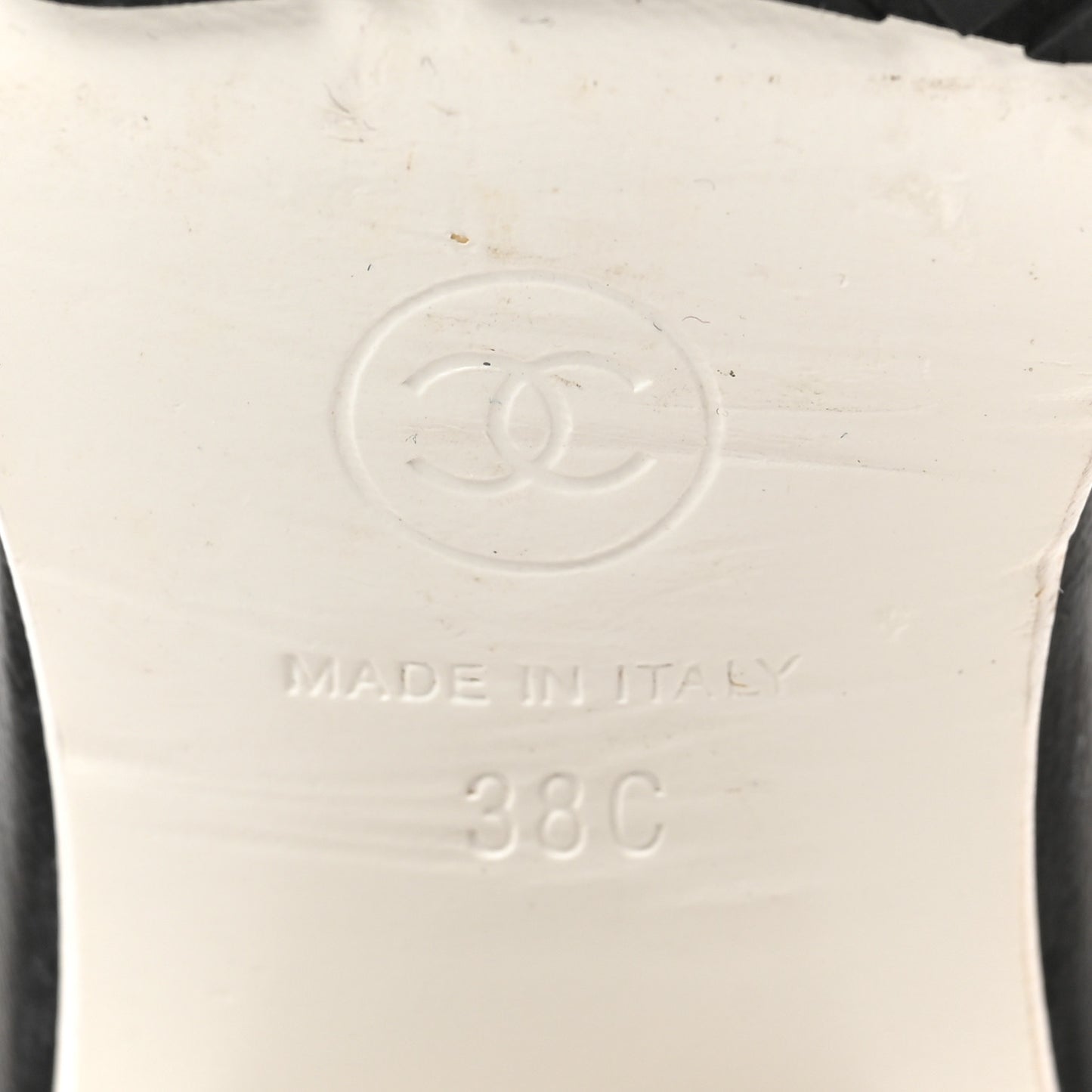 PVC Lambskin Logo Mules 38 Black