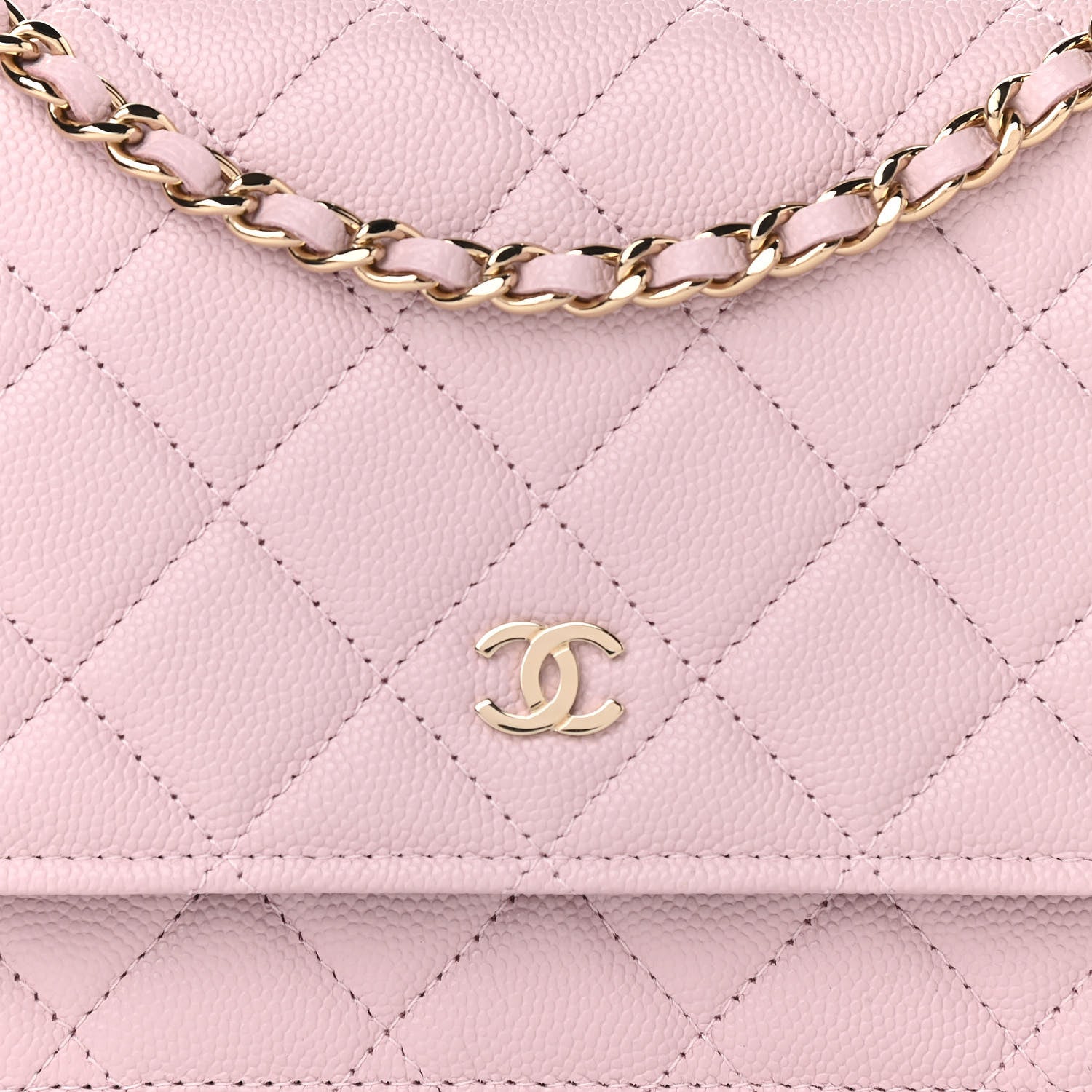Chanel Caviar Quilted Wallet On Chain WOC Light Pink 9 of 12