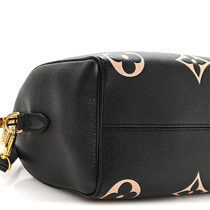 Louis Vuitton Empreinte Monogram Giant Speedy Bandouliere 25 Black Beige 8 of 10