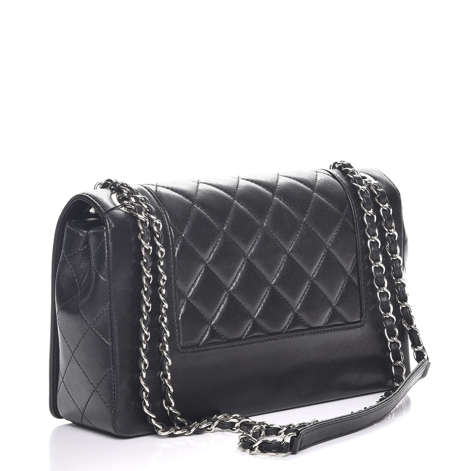 Chanel Sheepskin Quilted Vintage Mademoiselle Flap Black 3 of 7