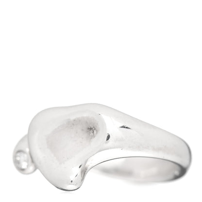 Tiffany Sterling Silver Diamond Elsa Peretti Full Heart Ring 56 7.5 3 of 5