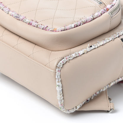 Chanel Lambskin Tweed Quilted Elegant Trim Backpack Pink 6 of 9