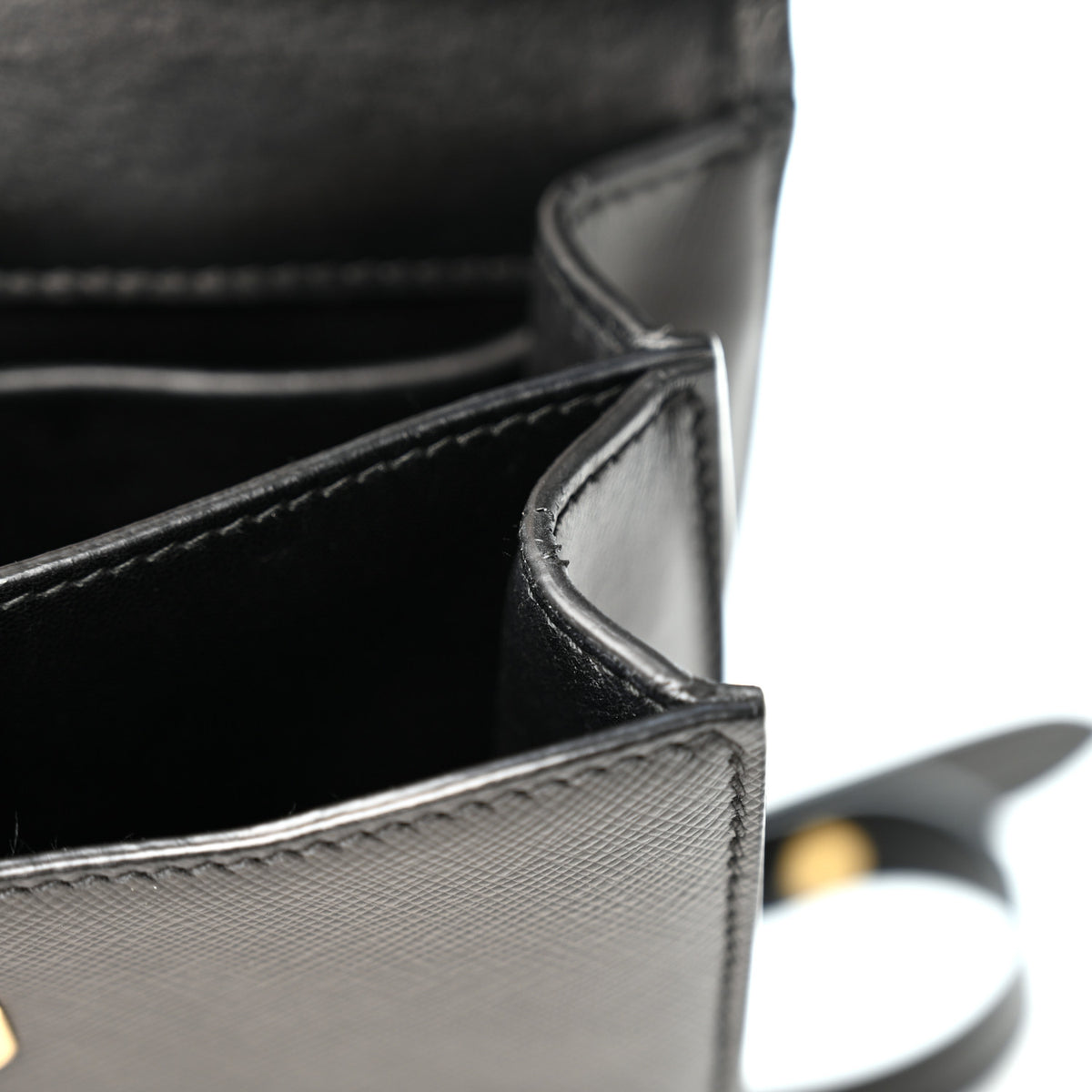 Prada Saffiano Symbole Flap Shoulder Bag Black 10 of 10