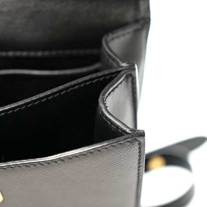 Prada Saffiano Symbole Flap Shoulder Bag Black 10 of 10