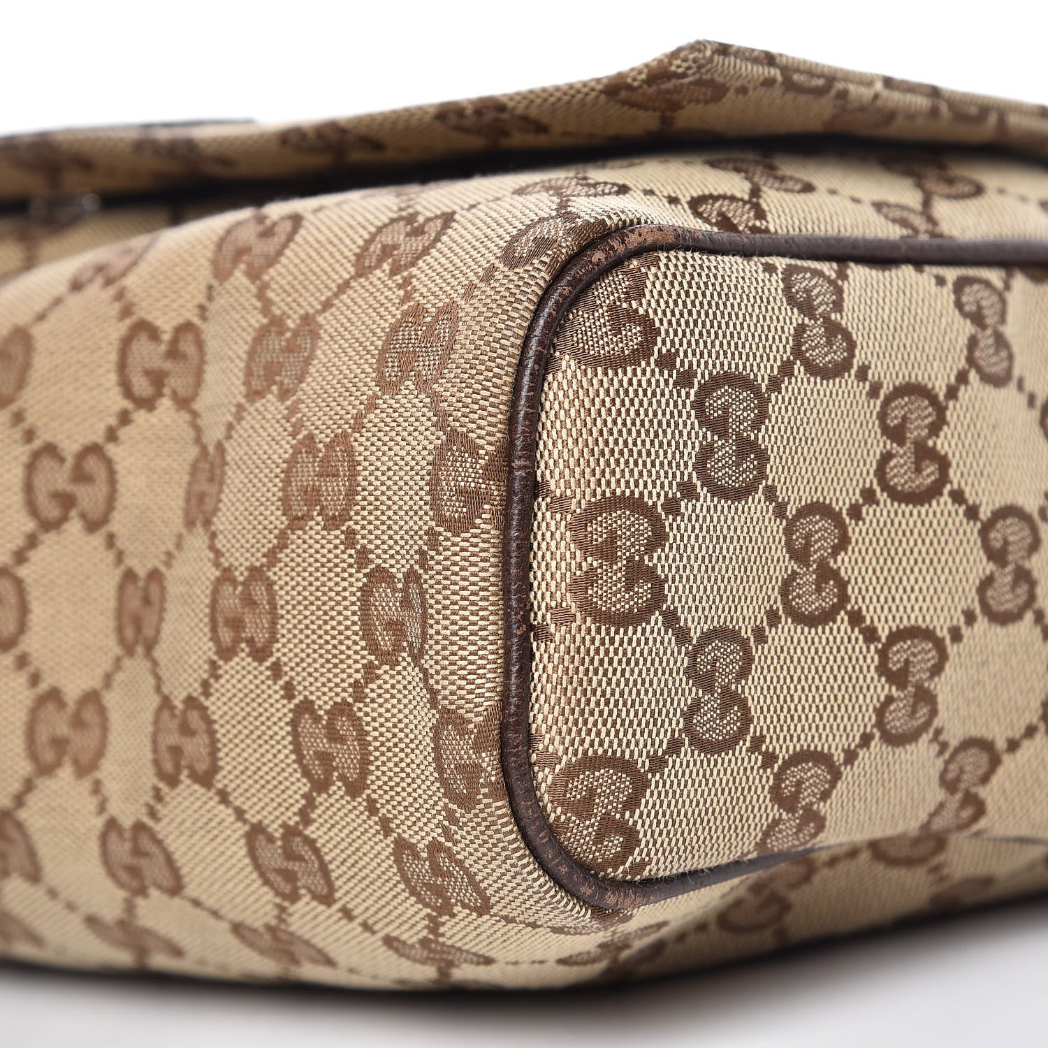 Gucci Monogram Small Flap Messenger Bag Beige Dark Brown 6 of 11
