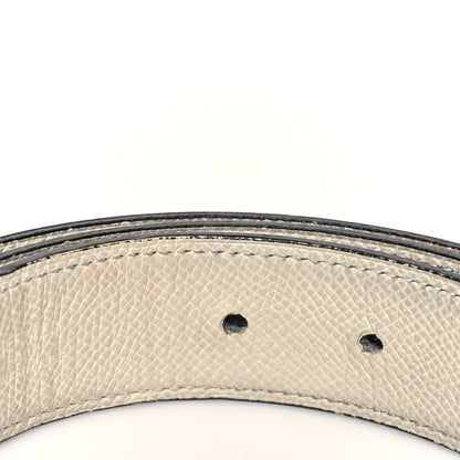 Hermes Epsom 32mm Guilloche H Belt 100 Bleu Indigo White 8 of 8