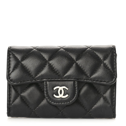 Chanel Lambskin Quilted Flap Card Holder Wallet Black 1 of 11