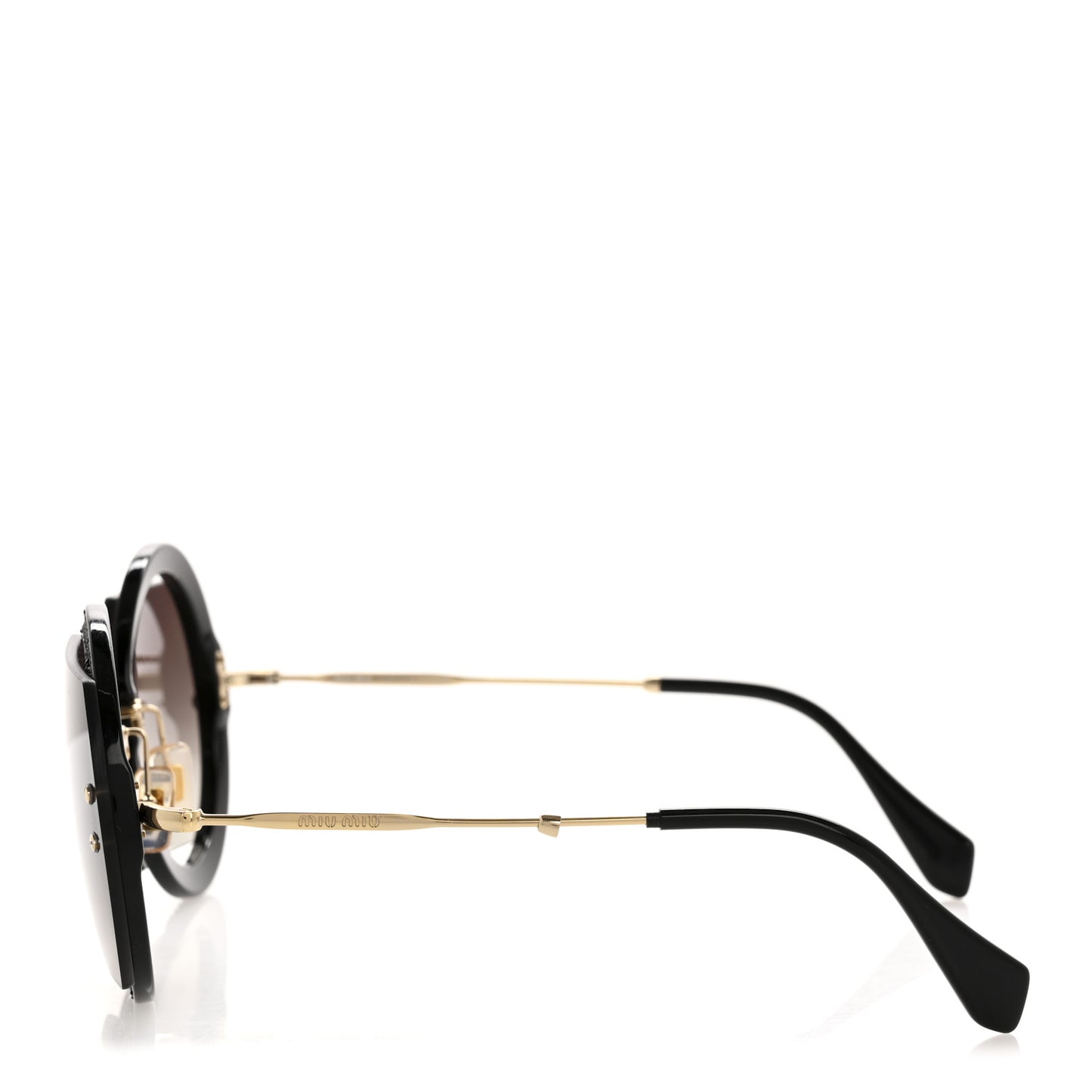 Acetate Glitter Round Sunglasses SMU06S Black
