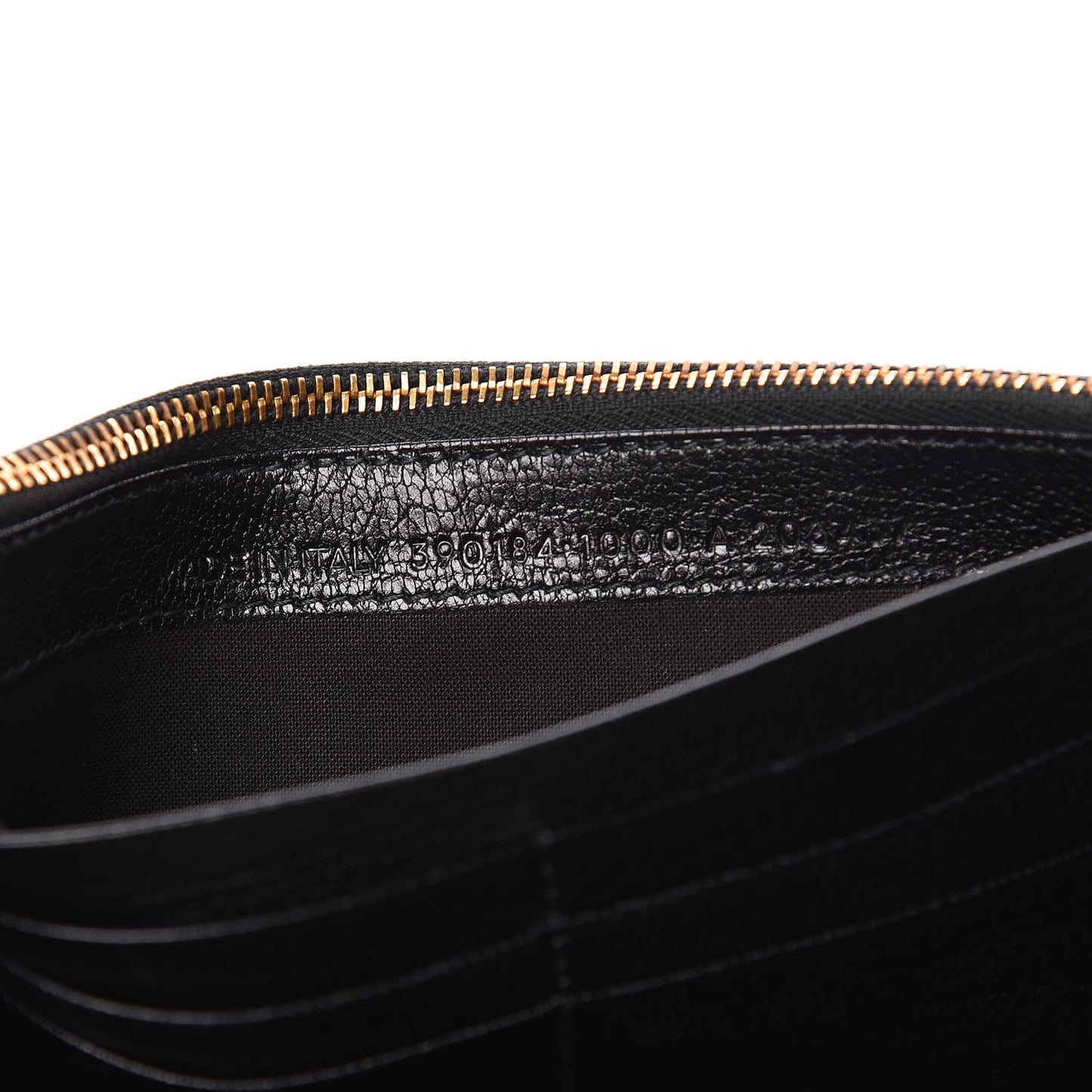 Chevre Gold Metallic Edge Hardware Money Wallet Black