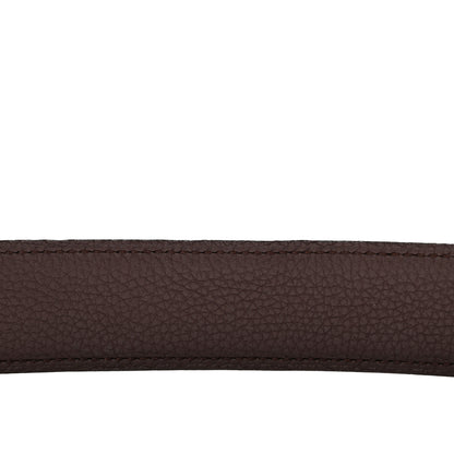 Hermes Box Togo 32mm Guilloche H Belt 80/32 Black Chocolate 5 of 8