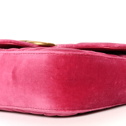 Gucci Velvet Matelasse Mini GG Marmont Shoulder Bag Light Raspberry Rose 10 of 10