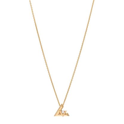 Louis Vuitton 18K Yellow Gold Diamond Small LV Volt One Pendant Necklace 1 of 5