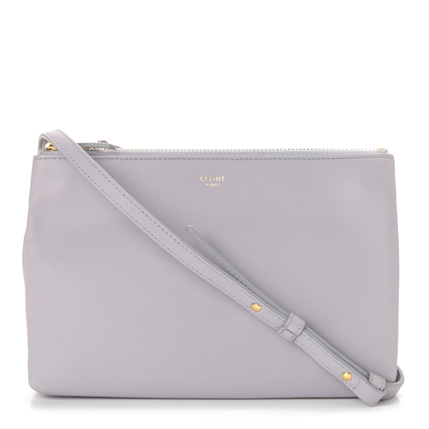 Lambskin Small Trio Crossbody Bag Light Grey