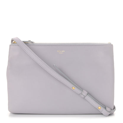 Celine Lambskin Small Trio Crossbody Bag Light Grey 1 of 12