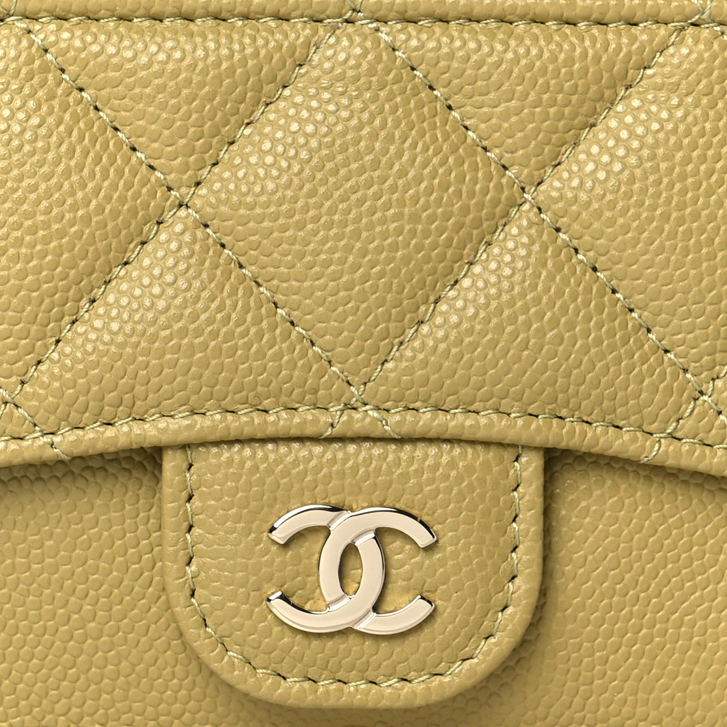 Chanel Caviar Quilted Flap Zip Card Holder Green 8 of 8