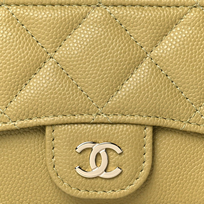 Chanel Caviar Quilted Flap Zip Card Holder Green 8 of 8