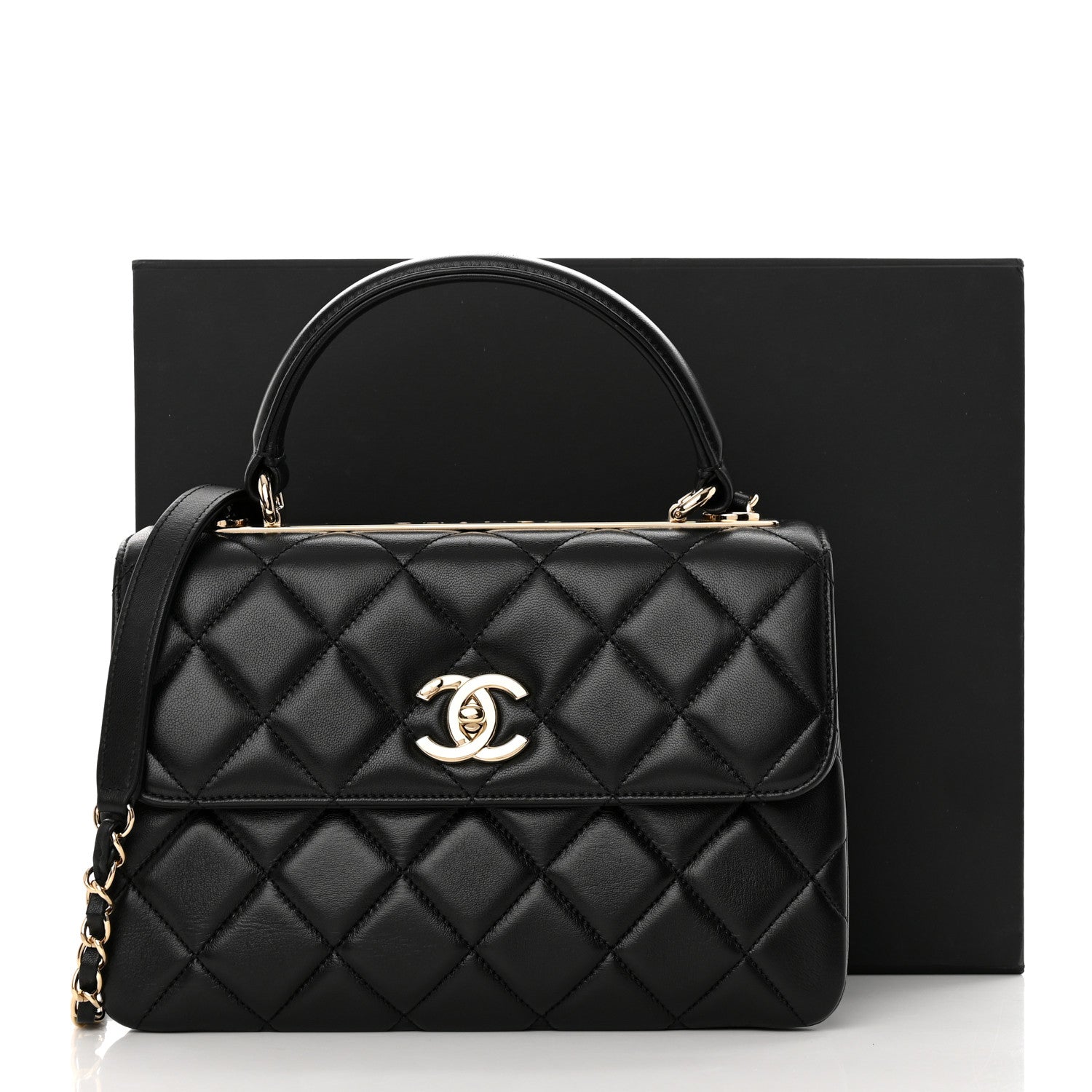 Chanel Lambskin Quilted Small Trendy CC Dual Handle Flap Bag Black 16 of 16