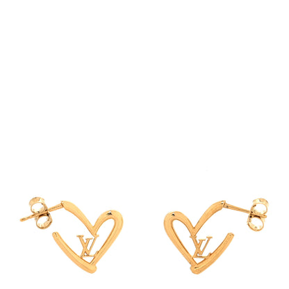 Louis Vuitton Fall In Love Heart Earrings PM Gold 1 of 3