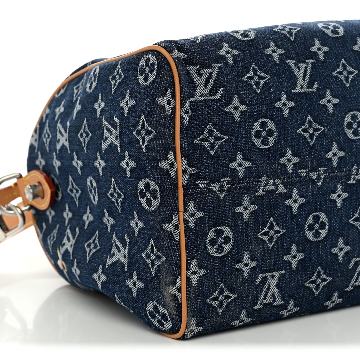 Monogram Heritage Denim Flowers Speedy Soft 30 Blue