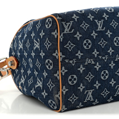 Louis Vuitton Monogram Heritage Denim Flowers Speedy Soft 30 Blue 8 of 9