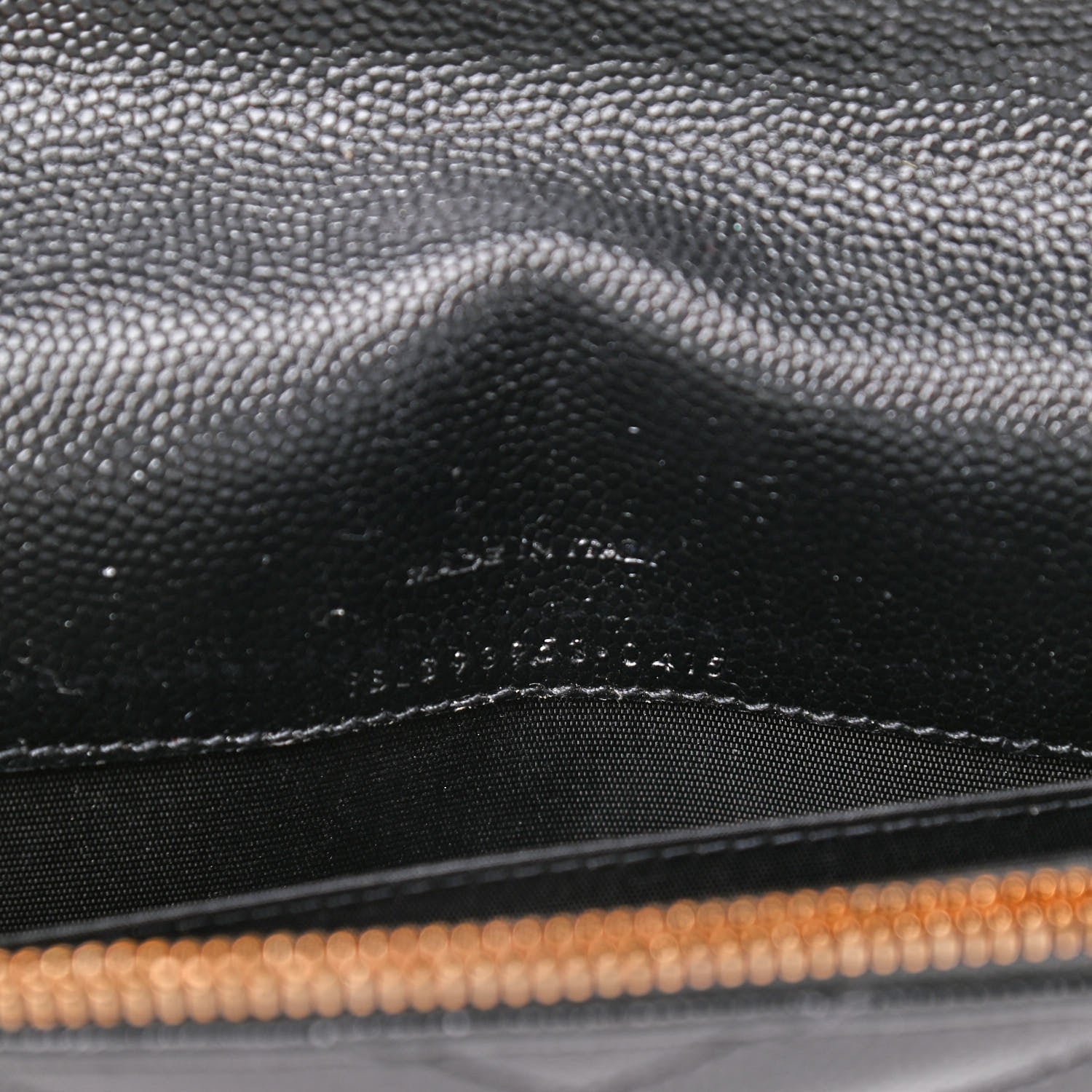 Saint Laurent Grain De Poudre Matelasse Chevron Monogram Envelope Chain Wallet Black 9 of 9